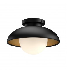 FM522016MBOP-Rubio 16-in Matte Black/Opal Matte Glass 1 Light Flush Mount FM522016MBOP-Rubio 16-in Matte Black/Opal Matte Glass 1 Light Flush Mount