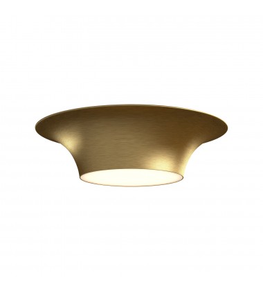  FM523016BG-Emiko 16-in Brushed Gold 2 Lights Flush Mount