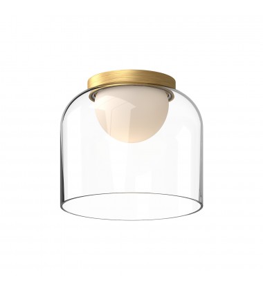  FM52508-BG/CL-Cedar 8-in Brushed Gold/Clear LED Flush Mount