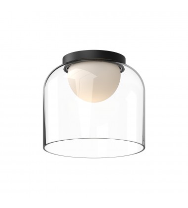  FM52508-BK/CL-Cedar 8-in Black/Clear LED Flush Mount