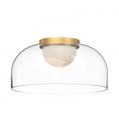  FM52512-BG/CL-Cedar 12-in Brushed Gold/Clear LED Flush Mount