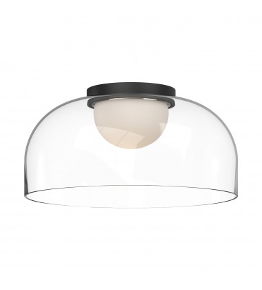  FM52512-BK/CL-Cedar 12-in Black/Clear LED Flush Mount