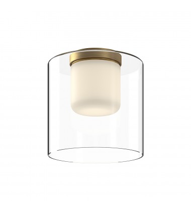  FM53509-BG/CL-Birch 9-in Brushed Gold/Clear LED Flush Mount