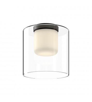  FM53509-BK/CL-Birch 9-in Black/Clear LED Flush Mount
