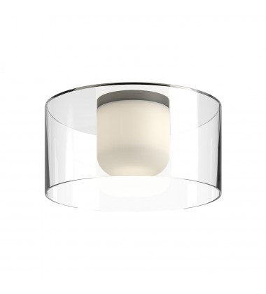  FM53512-BK/CL-Birch 12-in Black/Clear LED Flush Mount