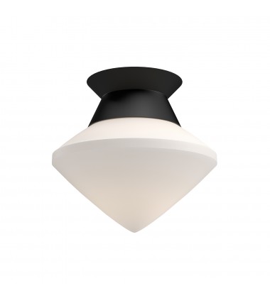  FM537508MBOP-Nora 8-in Matte Black/Opal Matte Glass 1 Light Flush Mount