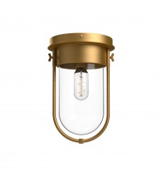  FM539008AGCL-Cyrus 8-in Aged Gold/Clear Glass 1 Light Flush Mount