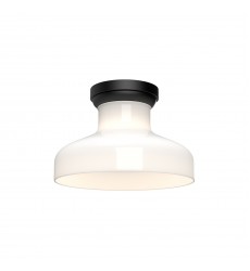  FM540011MBGO-Westlake 11-in Glossy Opal Glass/Matte Black 1 Light Flush Mount