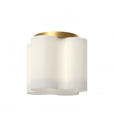 FM54809-BG/OP-Clover 9-in Brushed Gold/Opal Glass LED Flush Mount FM54809-BG/OP-Clover 9-in Brushed Gold/Opal Glass LED Flush Mount