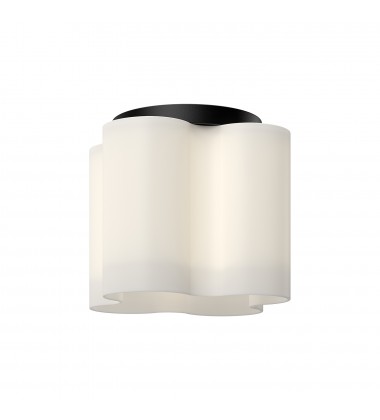 FM54809-BK/OP-Clover 9-in Black/Opal Glass LED Flush Mount FM54809-BK/OP-Clover 9-in Black/Opal Glass LED Flush Mount