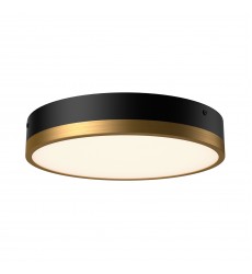  FM554211AGMB-5CCT-Adelaide 11-in Aged Gold/Matte Black LED Flush Mount