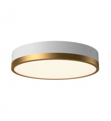  FM554211AGWH-Adelaide 11-in Aged Gold/White LED Flush Mount