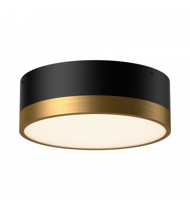  FM556212AGMB-Brisbane 12-in Aged Gold/Matte Black 2 Lights Flush Mount