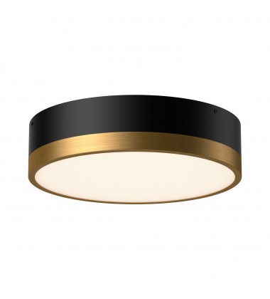  FM556216AGMB-Brisbane 16-in Aged Gold/Matte Black 3 Lights Flush Mount