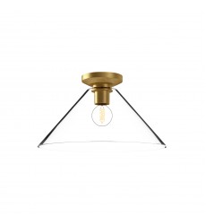  FM570314BGCL-Salem 14-in Brushed Gold/Clear Glass 1 Light Flush Mount