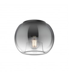  FM57508-BK/SM-Samar 8-in Black/Smoked 1 Light Flush Mount