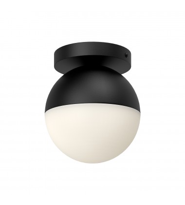 FM58306-BK/OP-Monae 6-in Black/Opal Glass 1 Light Flush Mount  FM58306-BK/OP-Monae 6-in Black/Opal Glass 1 Light Flush Mount