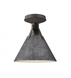 FM584811SL-Archer 10-in Steel Shade 1 Light Flush Mount  FM584811SL-Archer 10-in Steel Shade 1 Light Flush Mount