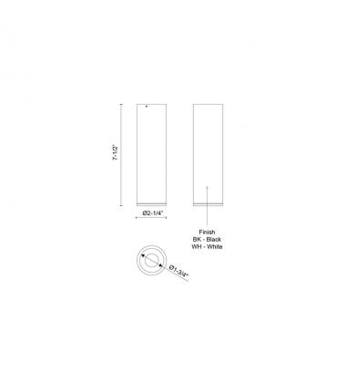 LD2-FM08W10-3024-BK-UNV-010-Lorna 7-in (2-in Dia.) 24 Degree Optic Black LED Flush Mount LD2-FM08W10-3024-BK-UNV-010-Lorna 7-in (2-in Dia.) 24 Degree Optic Black LED Flush Mount