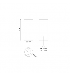 LD3-FM08W14-3050-WH-UNV-010-Lorna 7-in (3-in Dia.) 50 Degree Optic White LED Flush Mount LD3-FM08W14-3050-WH-UNV-010-Lorna 7-in (3-in Dia.) 50 Degree Optic White LED Flush Mount