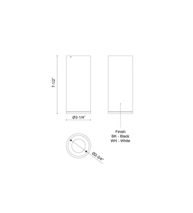 LD3-FM08W14-3050-WH-UNV-010-Lorna 7-in (3-in Dia.) 50 Degree Optic White LED Flush Mount LD3-FM08W14-3050-WH-UNV-010-Lorna 7-in (3-in Dia.) 50 Degree Optic White LED Flush Mount