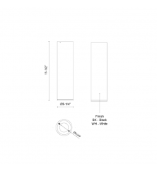 LD3-FM12W18-3050-BK-UNV-010-Lorna 11-in (3-in Dia.) 50 Degree Optic Black LED Flush Mount LD3-FM12W18-3050-BK-UNV-010-Lorna 11-in (3-in Dia.) 50 Degree Optic Black LED Flush Mount