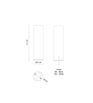 LD3-FM12W18-3050-BK-UNV-010-Lorna 11-in (3-in Dia.) 50 Degree Optic Black LED Flush Mount LD3-FM12W18-3050-BK-UNV-010-Lorna 11-in (3-in Dia.) 50 Degree Optic Black LED Flush Mount