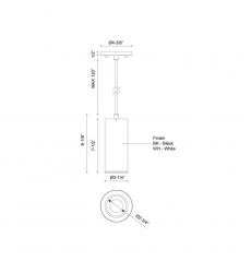 LD3-PD08W14-3050-BK-UNV-010-Lorna 8-in (3-in Dia.) 50 Degree Optic Black LED Pendant LD3-PD08W14-3050-BK-UNV-010-Lorna 8-in (3-in Dia.) 50 Degree Optic Black LED Pendant