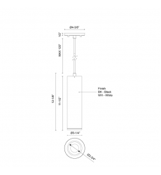 LD3-PD12W18-3050-BK-UNV-010-Lorna 12-in (3-in Dia.) 50 Degree Optic Black LED Pendant LD3-PD12W18-3050-BK-UNV-010-Lorna 12-in (3-in Dia.) 50 Degree Optic Black LED Pendant