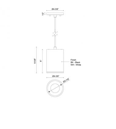 LD4-PD06W18-3050-WH-UNV-010-Lorna 6-in (4-in Dia.) 50 Degree Optic White LED Pendant LD4-PD06W18-3050-WH-UNV-010-Lorna 6-in (4-in Dia.) 50 Degree Optic White LED Pendant