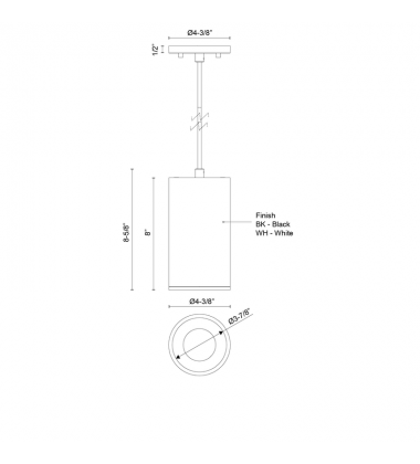 LD4-PD08W20-3024-WH-UNV-010-Lorna 8-in (4-in Dia.) 24 Degree Optic White LED Pendant LD4-PD08W20-3024-WH-UNV-010-Lorna 8-in (4-in Dia.) 24 Degree Optic White LED Pendant