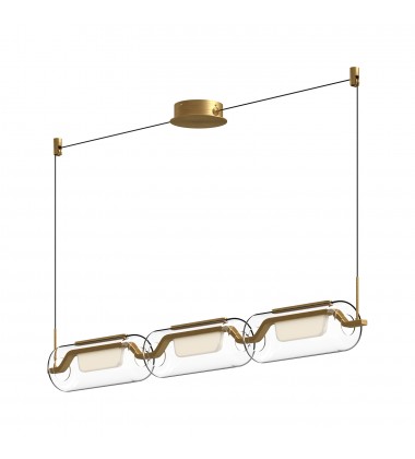  LP28543-BG-Hilo 43-in Brushed Gold LED Linear Pendant