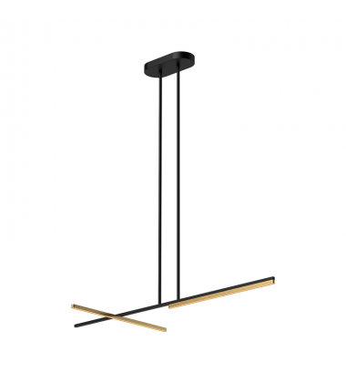 LP28748-BK/BG-UNV-Shift 48-in Black/Brushed Gold LED Linear Pendant