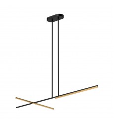  LP28760-BK/BG-Shift 60-in Black/Brushed Gold LED Linear Pendant