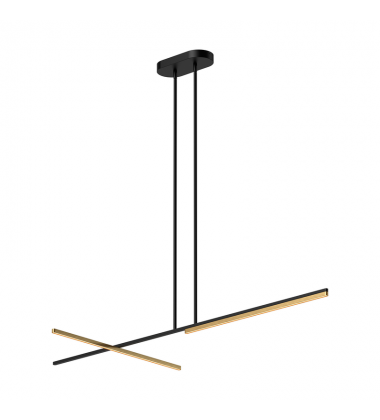 LP28760-BK/BG-UNV-010-Shift 60-in Black/Brushed Gold LED Linear Pendant