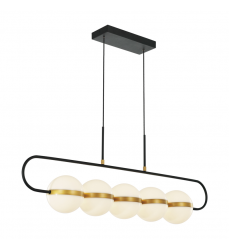LP302005MBBG-UNV-010-Tagliato 5 Head Matte Black/Brushed Gold LED Linear Pendant