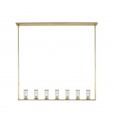 LP309007NBCG-Revolve Clear Glass/Natural Brass 7 Lights Linear Pendant  LP309007NBCG-Revolve Clear Glass/Natural Brass 7 Lights Linear Pendant