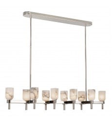  LP338052PNAR-Lucian 52-in Polished Nickel/Alabaster 10 Lights Linear Pendant