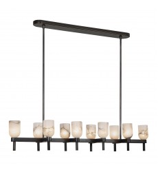  LP338052UBAR-Lucian 52-in Urban Bronze/Alabaster 10 Lights Linear Pendant