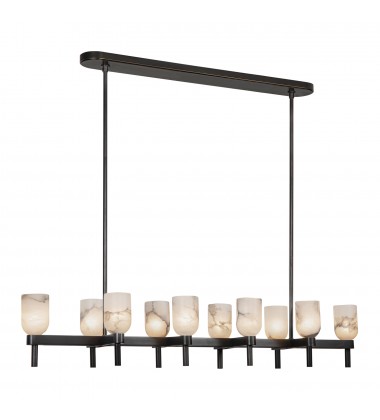 LP338052UBAR-Lucian 52-in Urban Bronze/Alabaster 10 Lights Linear Pendant LP338052UBAR-Lucian 52-in Urban Bronze/Alabaster 10 Lights Linear Pendant