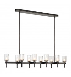  LP338052UBCC-Lucian 52-in Clear Crystal/Urban Bronze 10 Lights Linear Pendant