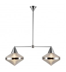  LP348241PNPG-Willard 41-in Polished Nickel/Prismatic Glass 2 Lights Linear Pendant