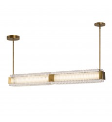  LP374247VBCR-UNV-Alai 47-in Vintage Brass/Ribbed Glass LED Linear Pendant