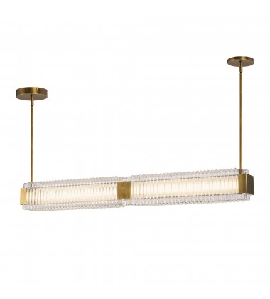  LP374247VBCR-UNV-Alai 47-in Vintage Brass/Ribbed Glass LED Linear Pendant