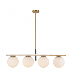 LP421437BGOP-Zuri 37-in Brushed Gold/Opal Glass Socket Linear Pendant