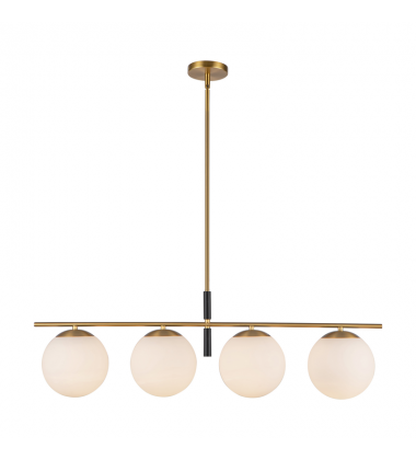 LP421437BGOP-Zuri 37-in Brushed Gold/Opal Glass Socket Linear Pendant