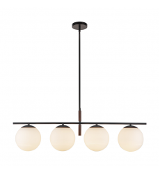 LP421437MBOP-Zuri 37-in Matte Black/Opal Glass Socket Linear Pendant