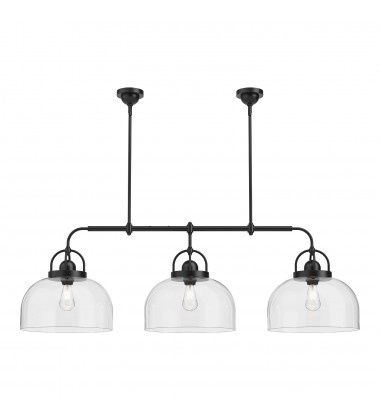 LP461155MB-Lancaster 55-in Matte Black 3 Lights Linear Pendant LP461155MB-Lancaster 55-in Matte Black 3 Lights Linear Pendant