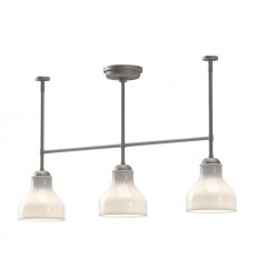  LP540334BNGO-Westlake 34-in Brushed Nickel/Glossy Opal Glass 3 Lights Linear Pendant