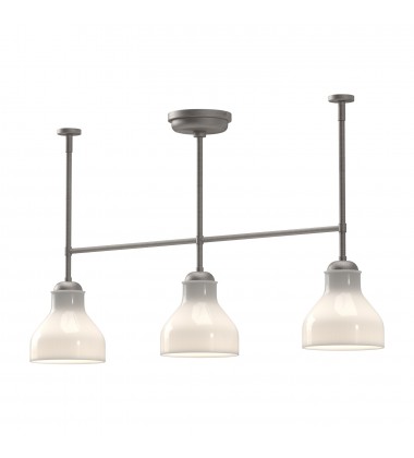  LP540334BNGO-Westlake 34-in Brushed Nickel/Glossy Opal Glass 3 Lights Linear Pendant